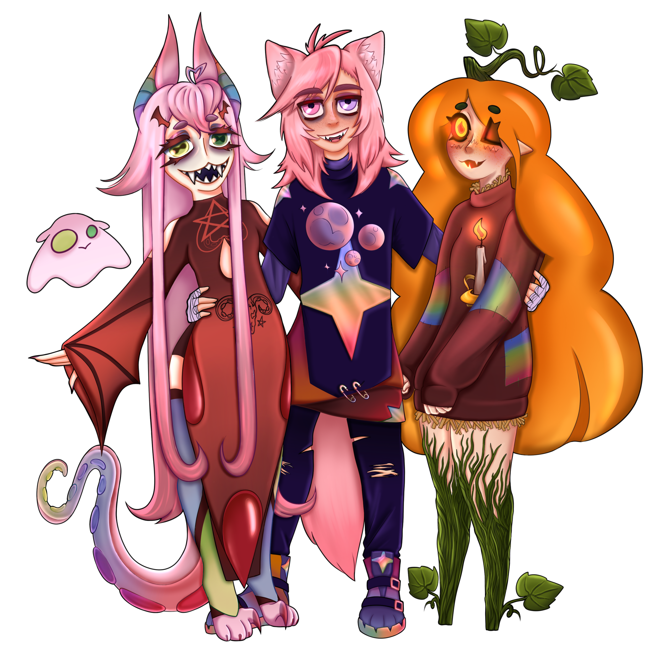 halloween design for moistpenumbra, bananyuuki, and puptartist